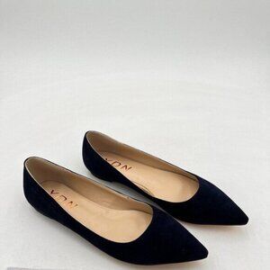 YDN Women Casual Slip On Ballet Shoes Faux Suede Flats Low Heels Pointed Toe